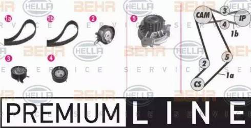 HELLA 8MP 376 804-841 - Water Pump & Timing Belt Set autospares.lv