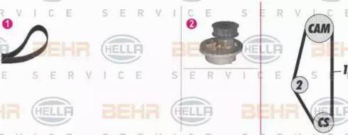 HELLA 8MP 376 804-881 - Water Pump & Timing Belt Set autospares.lv