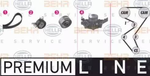 HELLA 8MP 376 804-871 - Water Pump & Timing Belt Set autospares.lv