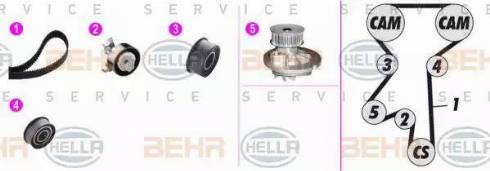 HELLA 8MP 376 806-851 - Water Pump & Timing Belt Set autospares.lv