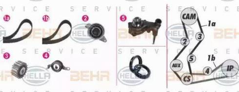 HELLA 8MP 376 806-821 - Water Pump & Timing Belt Set autospares.lv