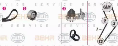 HELLA 8MP 376 800-851 - Water Pump & Timing Belt Set autospares.lv