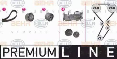 HELLA 8MP 376 801-831 - Water Pump & Timing Belt Set autospares.lv