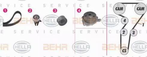 HELLA 8MP 376 803-831 - Water Pump & Timing Belt Set autospares.lv