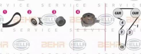 HELLA 8MP 376 802-891 - Water Pump & Timing Belt Set autospares.lv