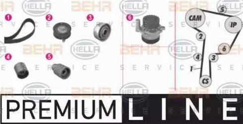 HELLA 8MP 376 802-881 - Water Pump & Timing Belt Set autospares.lv