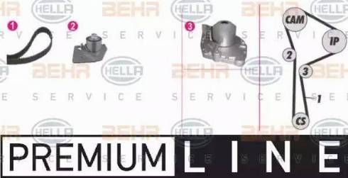 HELLA 8MP 376 802-821 - Water Pump & Timing Belt Set autospares.lv