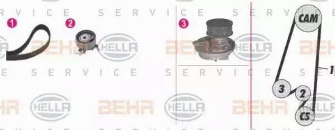 HELLA 8MP 376 807-891 - Water Pump & Timing Belt Set autospares.lv