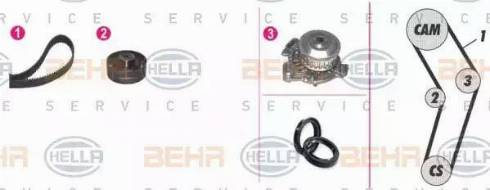 HELLA 8MP 376 807-841 - Water Pump & Timing Belt Set autospares.lv