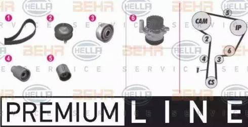 HELLA 8MP 376 807-811 - Water Pump & Timing Belt Set autospares.lv