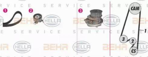 HELLA 8MP 376 807-881 - Water Pump & Timing Belt Set autospares.lv