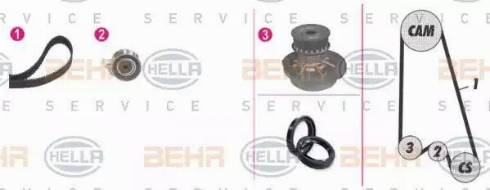 HELLA 8MP 376 807-871 - Water Pump & Timing Belt Set autospares.lv