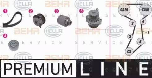 HELLA 8MP 376 814-841 - Water Pump & Timing Belt Set autospares.lv