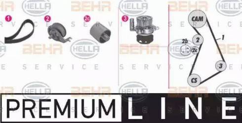 HELLA 8MP 376 814-861 - Water Pump & Timing Belt Set autospares.lv