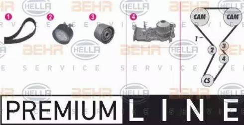 HELLA 8MP 376 814-801 - Water Pump & Timing Belt Set autospares.lv