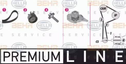 HELLA 8MP 376 814-831 - Water Pump & Timing Belt Set autospares.lv