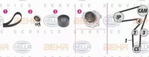 HELLA 8MP 376 814-871 - Water Pump & Timing Belt Set autospares.lv