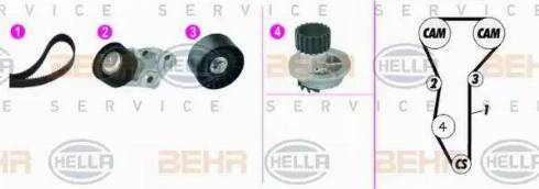 HELLA 8MP 376 815-881 - Water Pump & Timing Belt Set autospares.lv