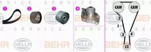 HELLA 8MP 376 816-861 - Water Pump & Timing Belt Set autospares.lv
