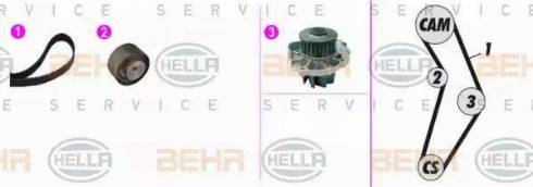 HELLA 8MP 376 816-831 - Water Pump & Timing Belt Set autospares.lv