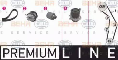 HELLA 8MP 376 810-841 - Water Pump & Timing Belt Set autospares.lv