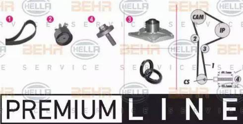 HELLA 8MP 376 810-851 - Water Pump & Timing Belt Set autospares.lv