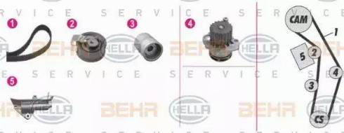 HELLA 8MP 376 810-861 - Water Pump & Timing Belt Set autospares.lv