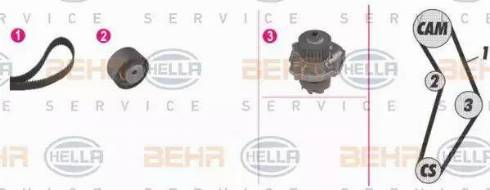 HELLA 8MP 376 810-881 - Water Pump & Timing Belt Set autospares.lv