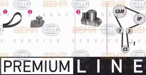 HELLA 8MP 376 810-871 - Water Pump & Timing Belt Set autospares.lv