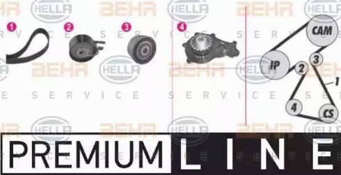 HELLA 8MP 376 811-871 - Water Pump & Timing Belt Set autospares.lv