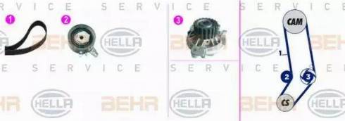 HELLA 8MP 376 818-811 - Water Pump & Timing Belt Set autospares.lv