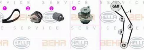 HELLA 8MP 376 818-871 - Water Pump & Timing Belt Set autospares.lv