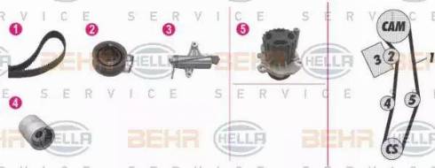HELLA 8MP 376 812-891 - Water Pump & Timing Belt Set autospares.lv