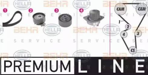 HELLA 8MP 376 812-861 - Water Pump & Timing Belt Set autospares.lv