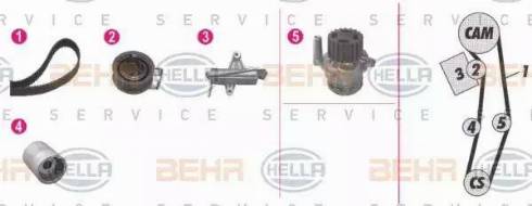 HELLA 8MP 376 812-881 - Water Pump & Timing Belt Set autospares.lv