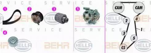 HELLA 8MP 376 817-831 - Water Pump & Timing Belt Set autospares.lv
