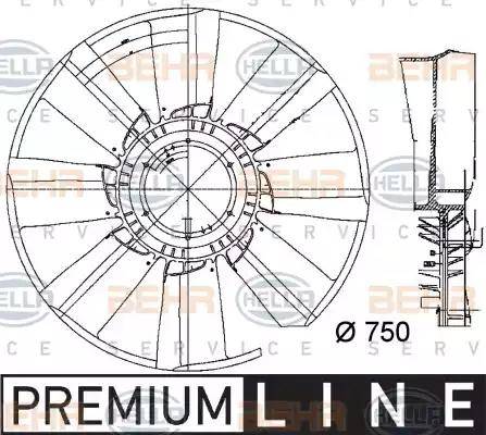 HELLA 8MV 376 756-081 - Fan Wheel, engine cooling autospares.lv