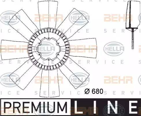 HELLA 8MV 376 733-071 - Fan Wheel, engine cooling autospares.lv