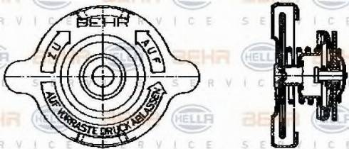 HELLA 8MY 376 742-111 - Sealing Cap, coolant tank autospares.lv