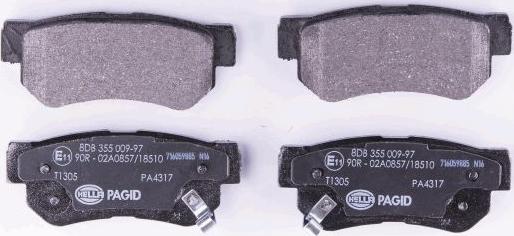 HELLA PAGID 8DB 355 009-971 - Brake Pad Set, disc brake autospares.lv