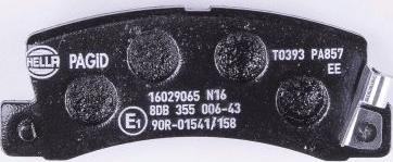 HELLA PAGID 8DB 355 006-431 - Brake Pad Set, disc brake autospares.lv