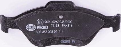 HELLA PAGID 8DB 355 008-901 - Brake Pad Set, disc brake autospares.lv