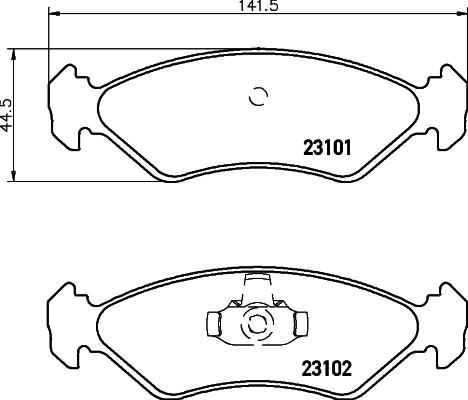 HELLA PAGID 8DB 355 008-051 - Brake Pad Set, disc brake autospares.lv