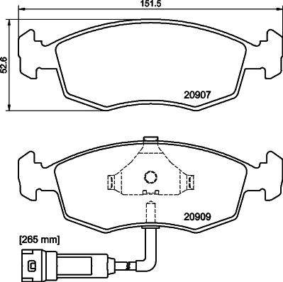 HELLA PAGID 8DB 355 007-341 - Brake Pad Set, disc brake autospares.lv