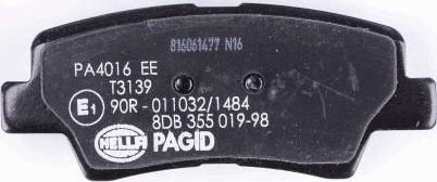 HELLA PAGID 8DB 355 019-981 - Brake Pad Set, disc brake autospares.lv