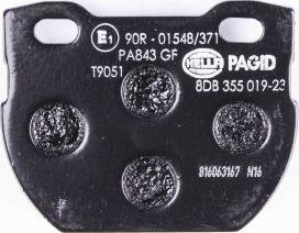 HELLA PAGID 8DB 355 019-231 - Brake Pad Set, disc brake autospares.lv