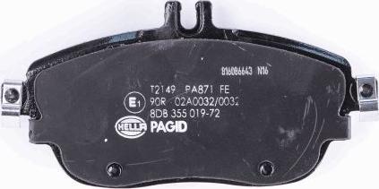 HELLA PAGID 8DB 355 019-721 - Brake Pad Set, disc brake autospares.lv