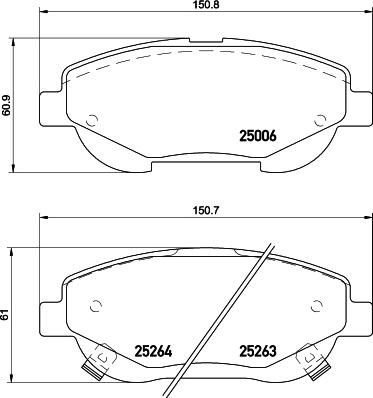 HELLA PAGID 8DB 355 015-691 - Brake Pad Set, disc brake autospares.lv