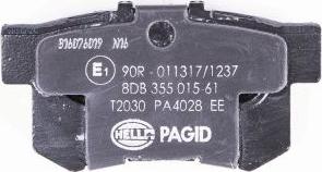 HELLA PAGID 8DB 355 015-611 - Brake Pad Set, disc brake autospares.lv