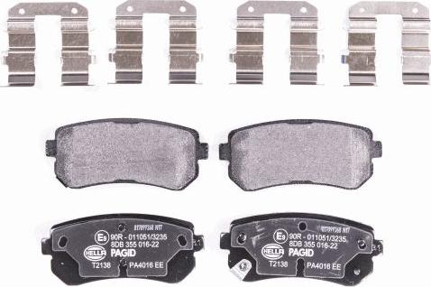 HELLA PAGID 8DB 355 016-221 - Brake Pad Set, disc brake autospares.lv